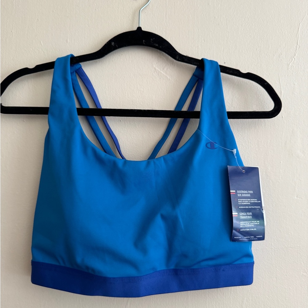 Champion Authentic Strappy Sports Bra XL Blue two tone